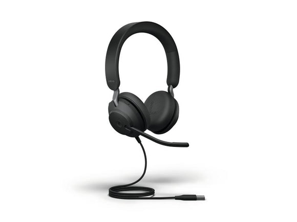 Jabra Headset Evolve2 40 Duo MS Schwarz, USB-A